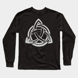 Celtic Triquetra Black And White Long Sleeve T-Shirt